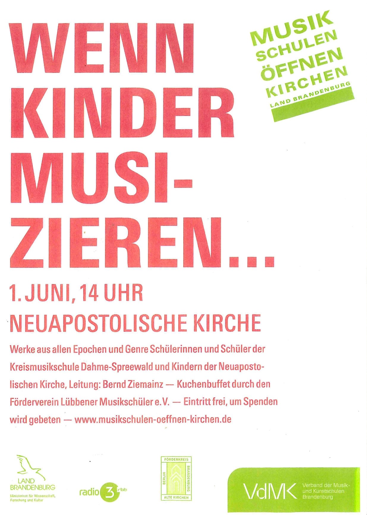 Musikschulen öffnen Kirchen LN